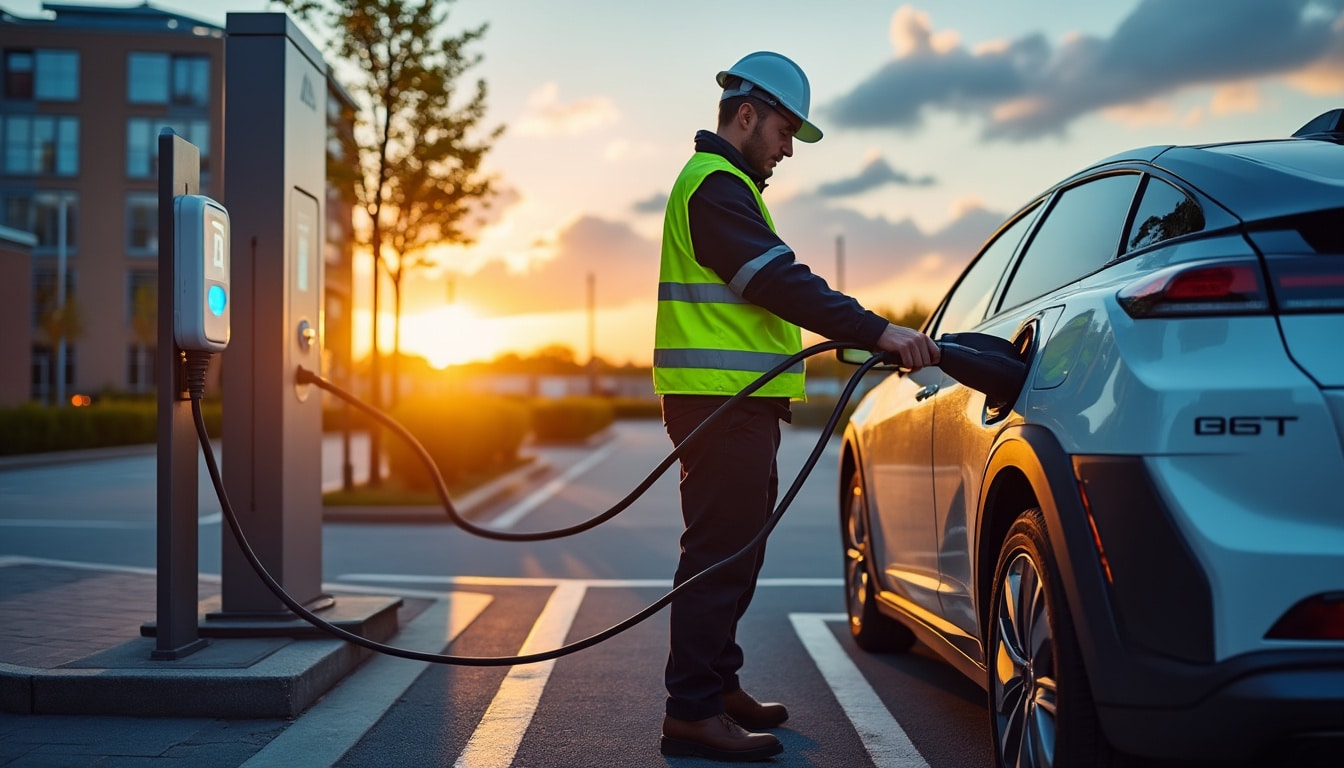 Illustration: Fonctionnement technique du vehicle to grid V2G et infrastructures