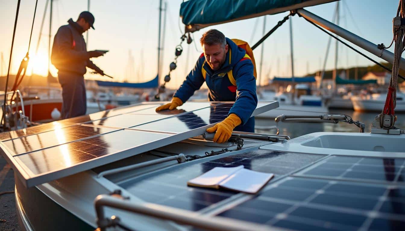 Illustration: Installer, entretenir et optimiser un kit solaire pour un bateau performant