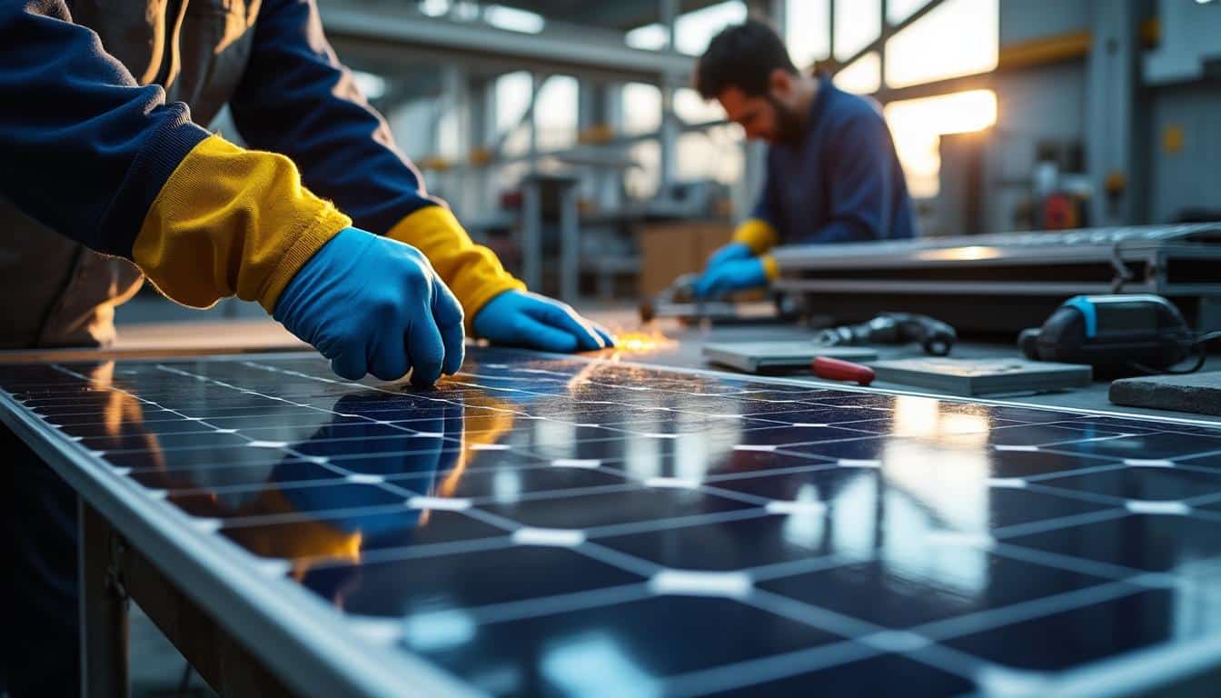 Illustration: Le processus d’assemblage des panneaux solaires : de la cellule au module prêt à l’usage