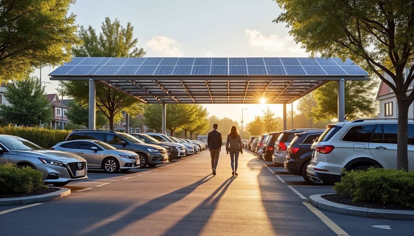 Illustration: Comprendre le principe d’une ombrière avec panneaux photovoltaïques