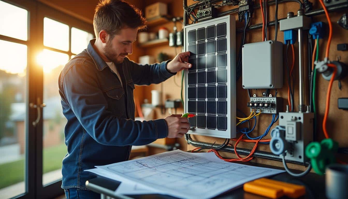 Illustration: Les composants clés pour réussir le raccordement d’un panneau solaire au tableau électrique