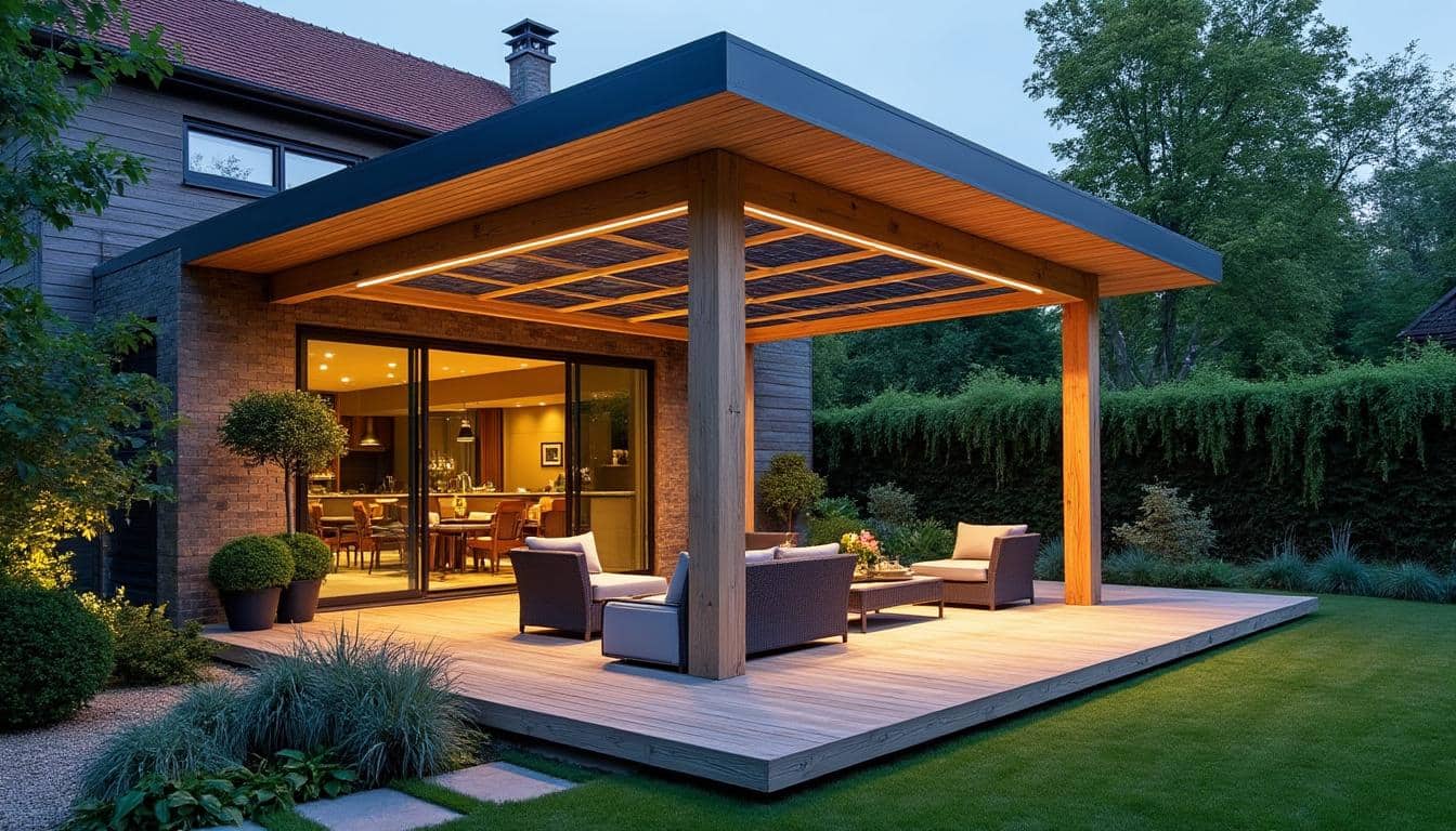 Illustration: Comprendre la pergola équipée de panneaux solaires : définition et formes courantes