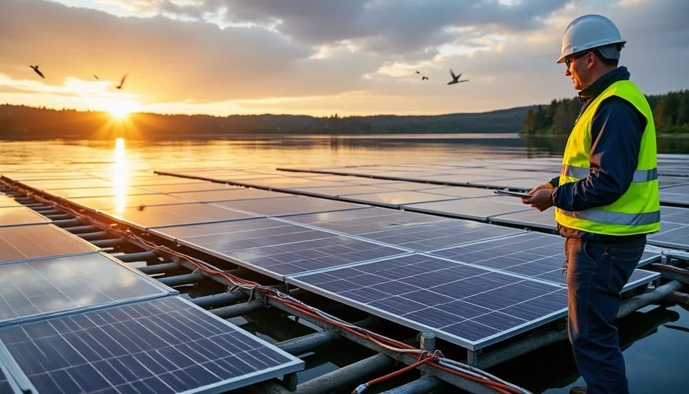 Illustration: Comprendre le fonctionnement d’une installation solaire sur plan d’eau