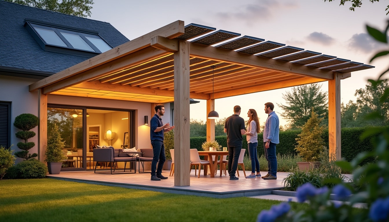 Illustration: Comprendre le fonctionnement d’une pergola équipée de panneaux solaires
