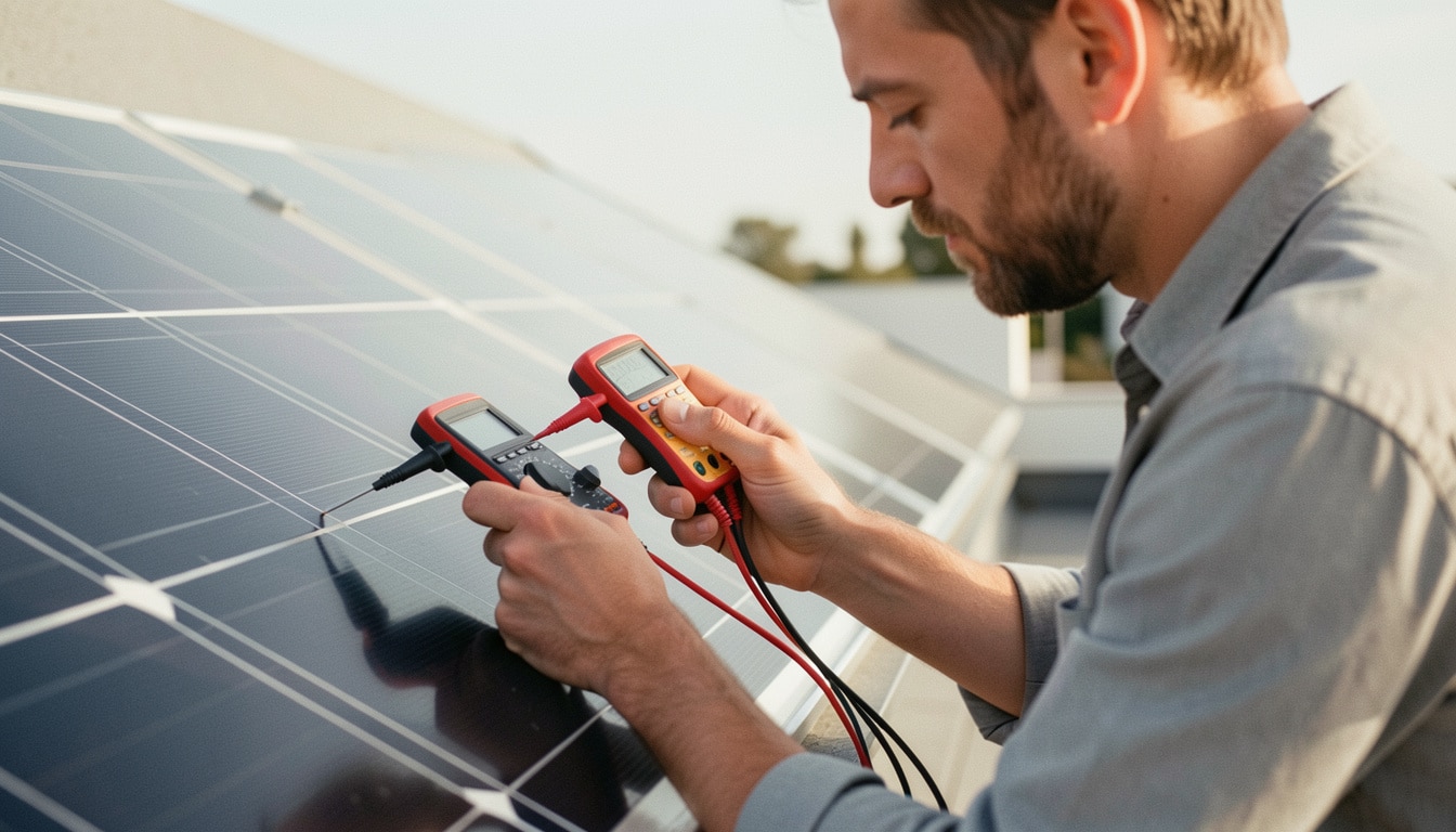 Tester un panneau solaire avec un multimètre facilement