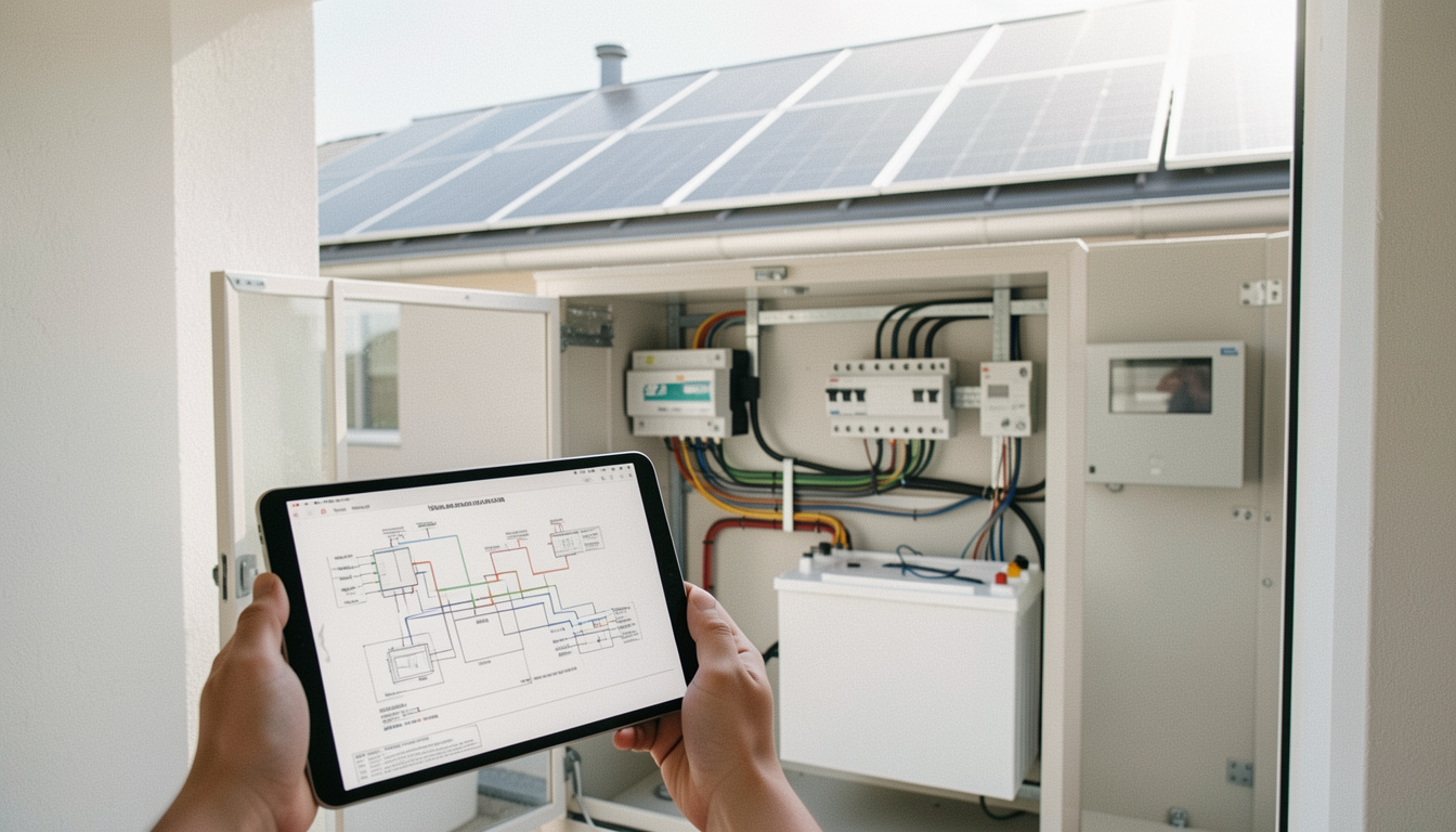 Schéma d’installation solaire avec batterie en PDF