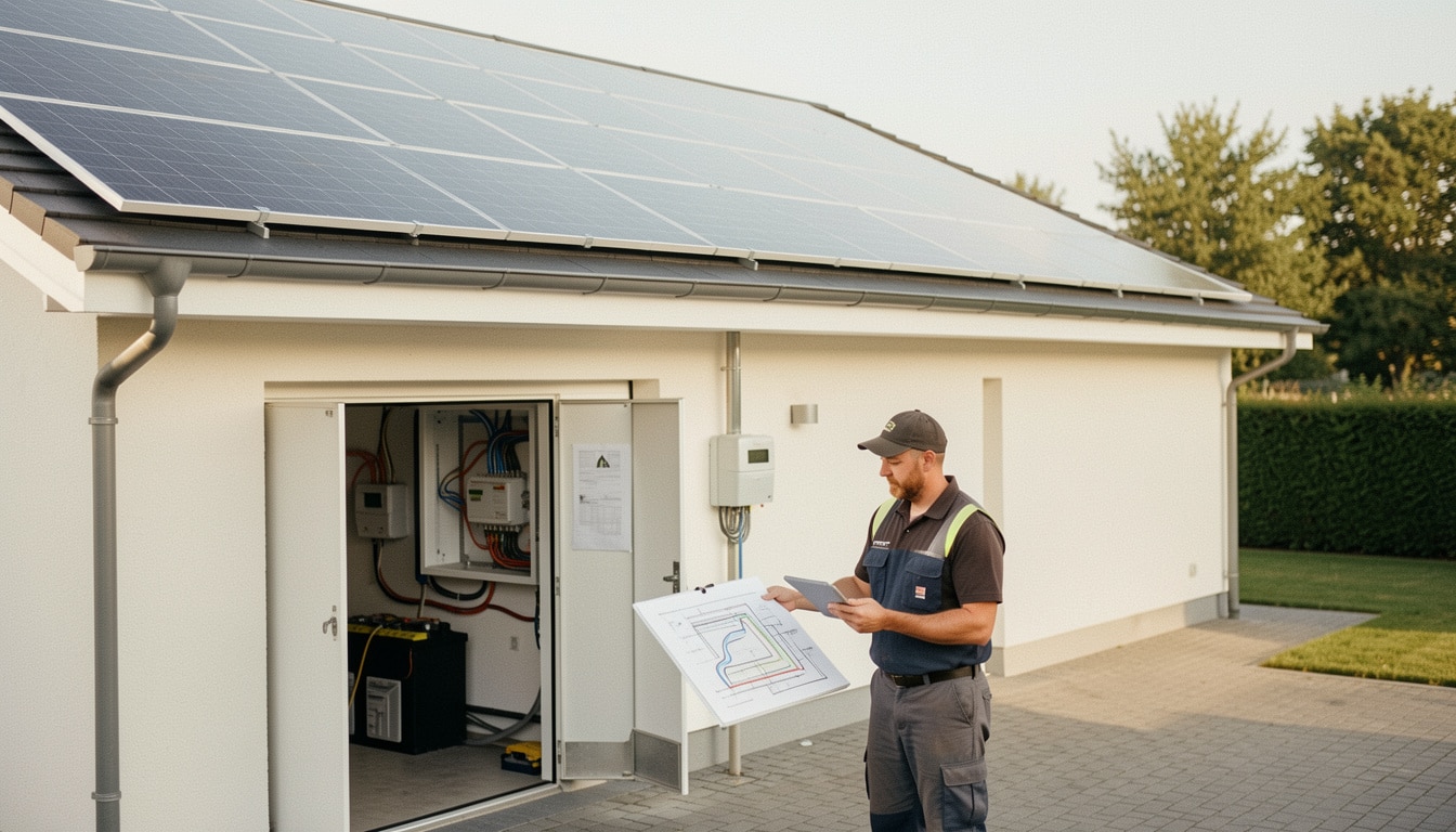 Schéma d’installation de panneaux solaires en maison
